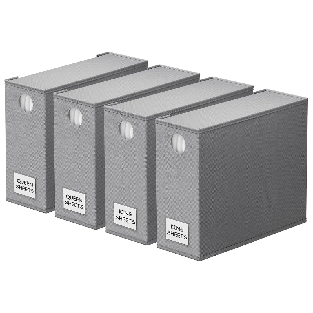 4-Pack SpaceAid Queen & King Size Bed Sheet Organizers And Storage