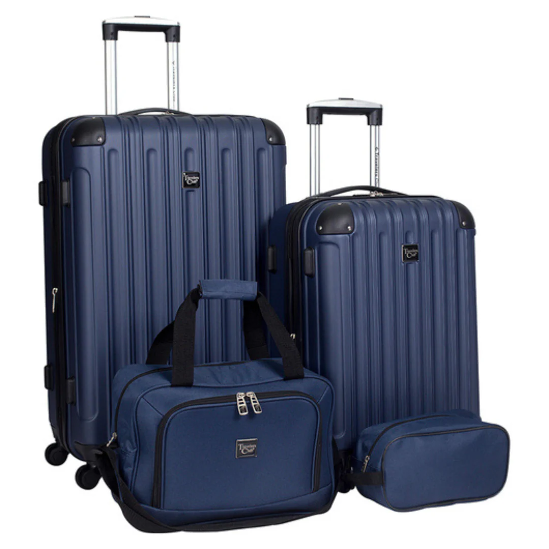 4-Piece Travelers Club Hard Side Travel Spinner Luggage Set