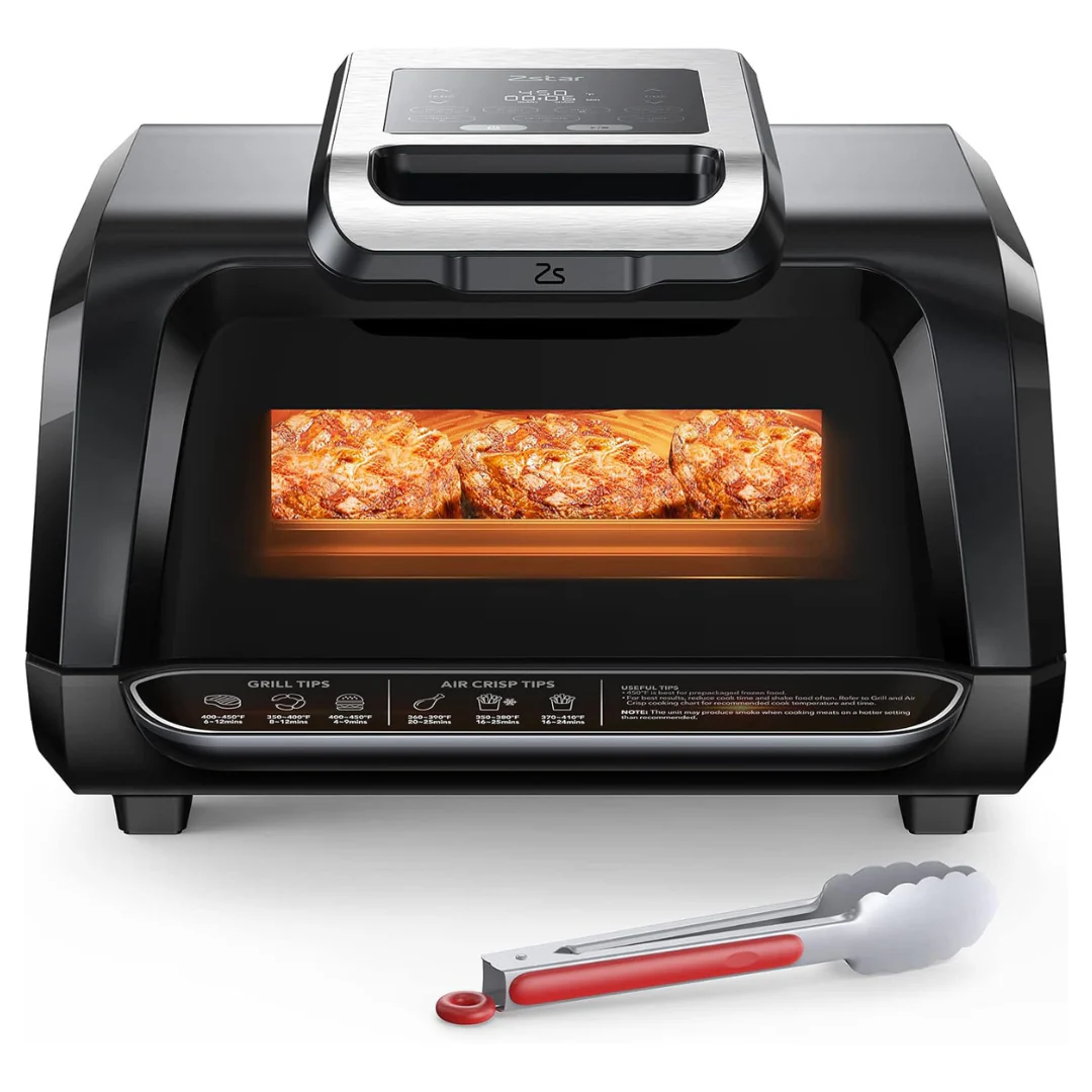 4-QT Zstar 7-in-1 Smokeless Air Fryer Electric Grill Combo