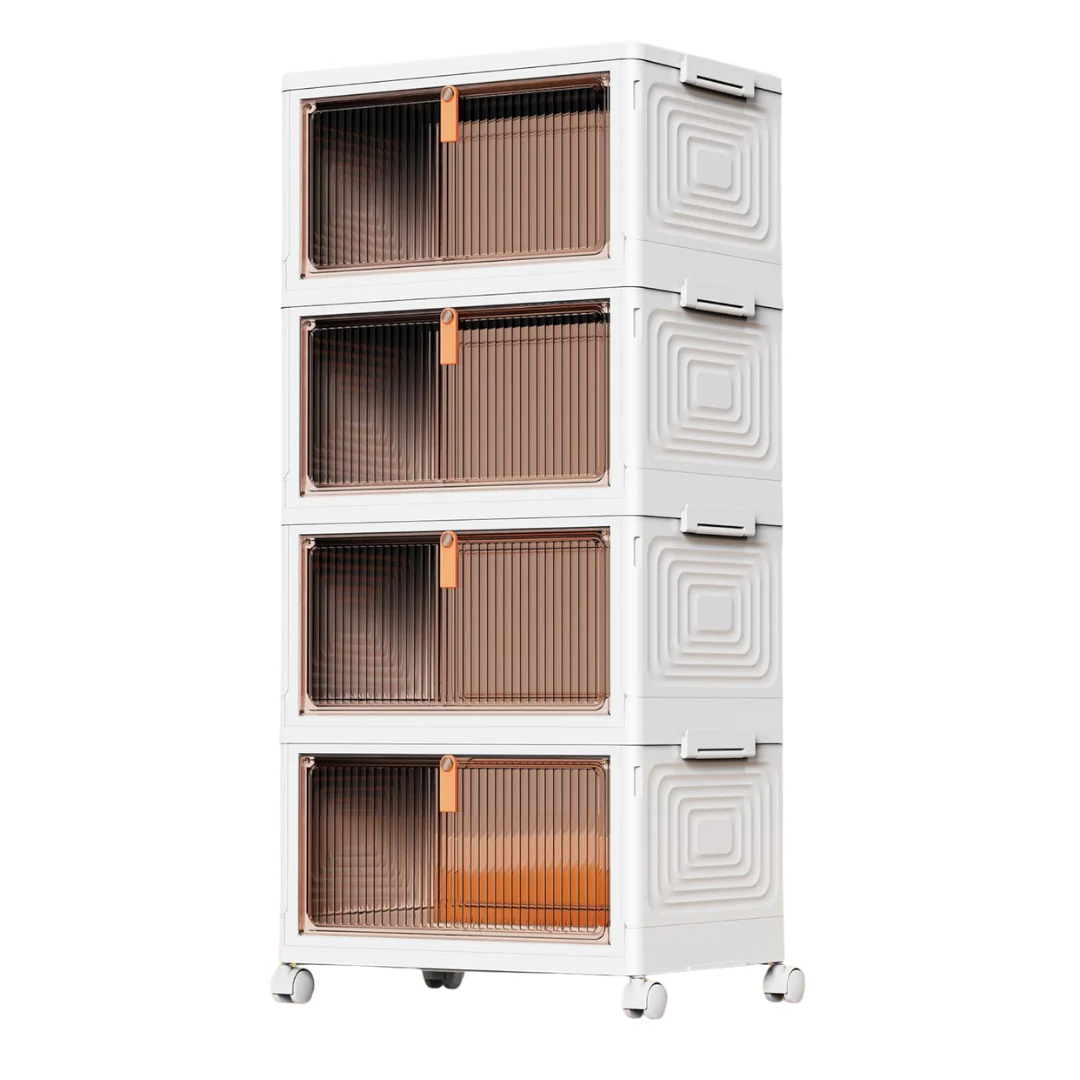4-Tier 23-Qt Plastic Storage Containers With Lid & Wheels