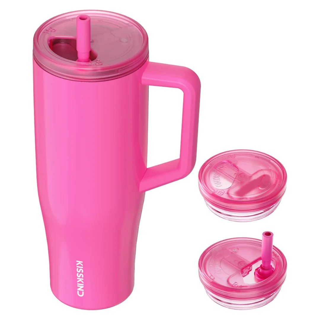 40-Oz Leak-Proof Insulated Tumbler With Handle & Straw