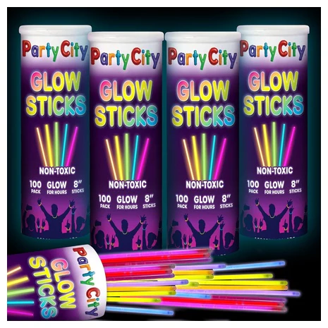 400 Glow Sticks Party Pack with Connectors for Bracelets & Necklaces