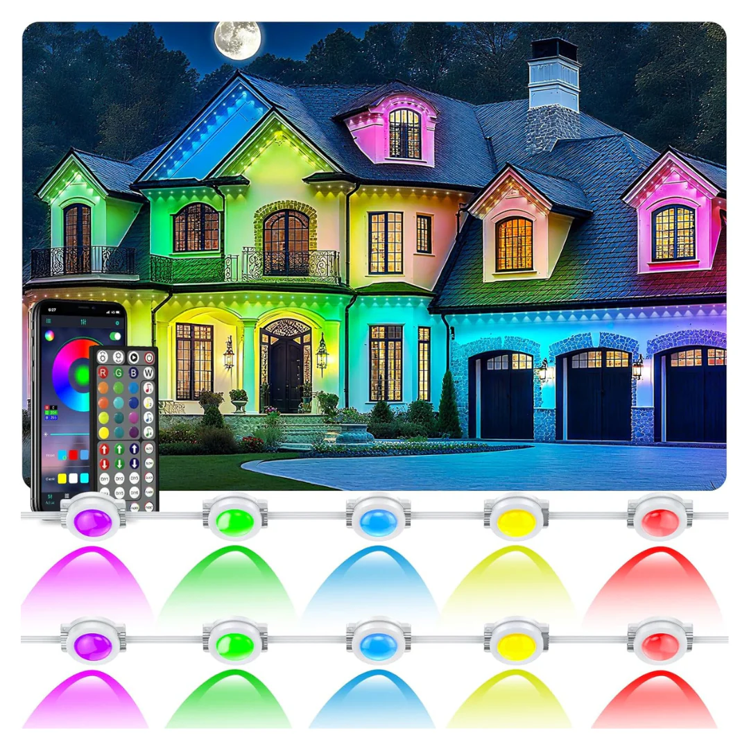 400Ft Waterproof Permanent Outdoor LED Lights For House