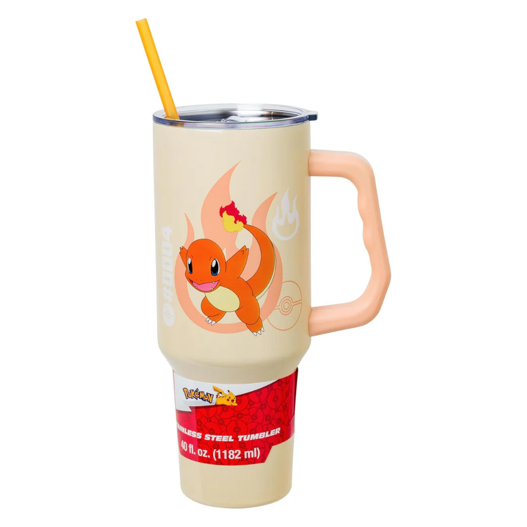 40oz Silver Buffalo Pokemon Stainless Steel Tumbler