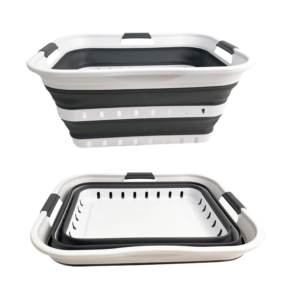 42L Sammart Foldable Pop Up Collapsible Plastic Laundry Basket