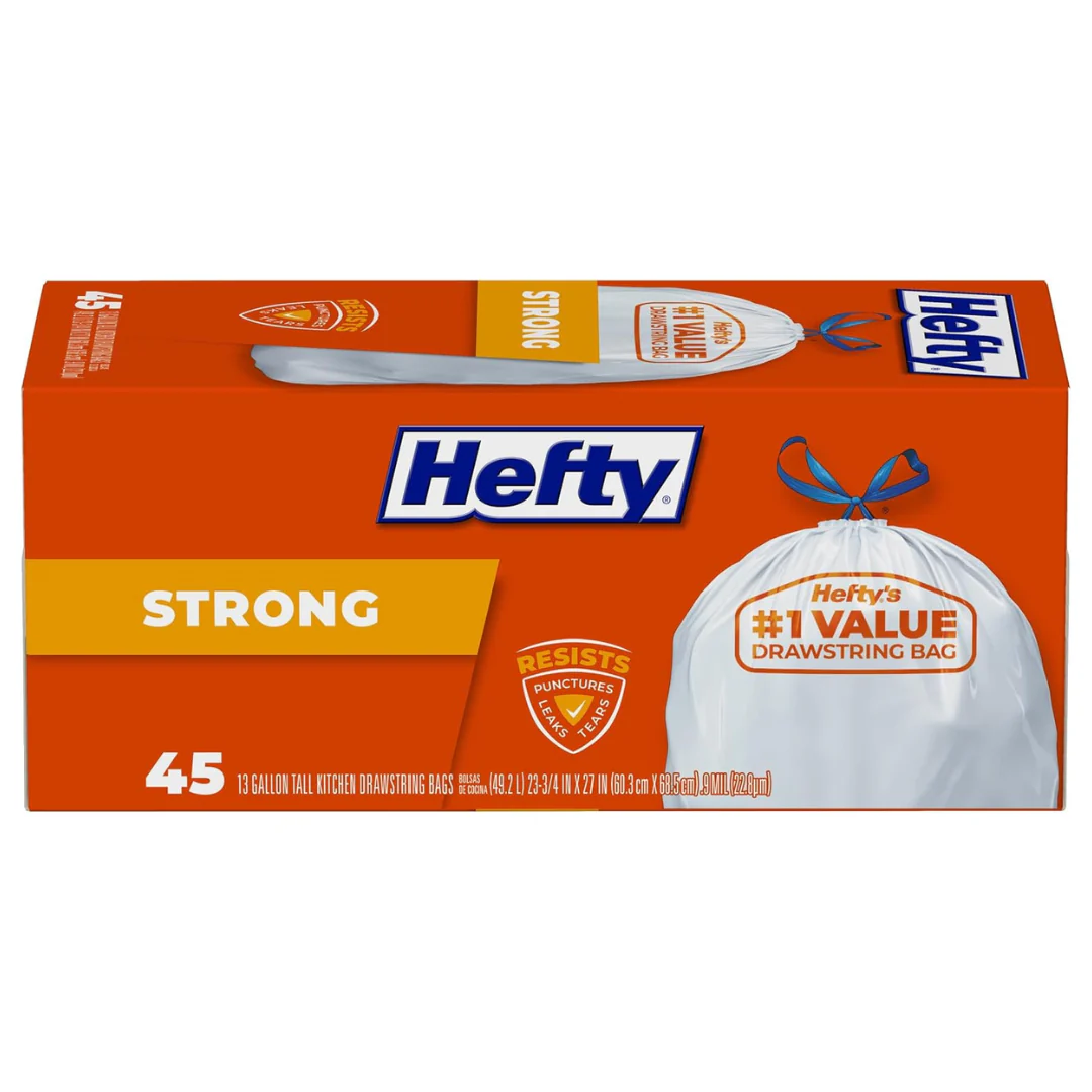 45-Count 13-Gallong Hefty Strong Tall Kitchen Trash Bags (Unscented)