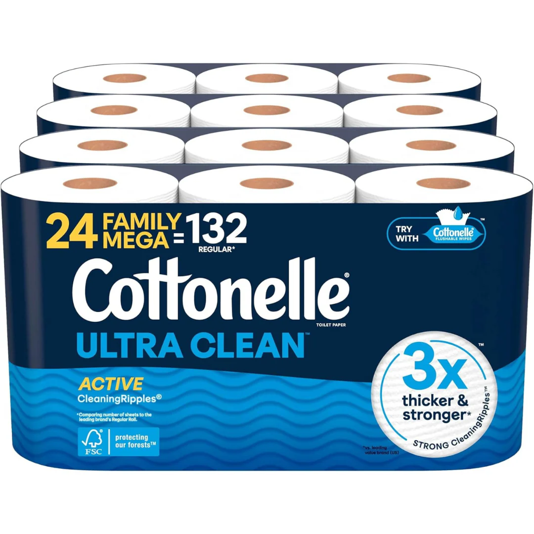 48-Count Cottonelle Toilet Paper Family Mega Rolls (Ultra Clean)