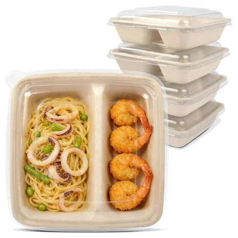 50-Pack 2-Compartment Meal Prep Containers with Lids