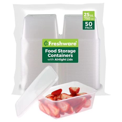 50-Pack Freshware Food Storage Containers with Lids
