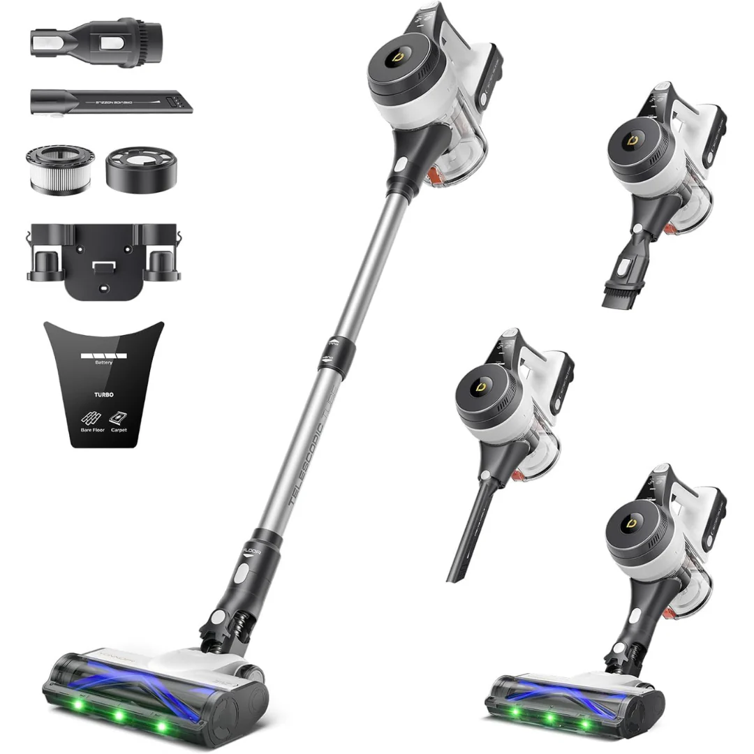 550W Cordless Vacuum Cleaner W/ Anti-Tangle Brush