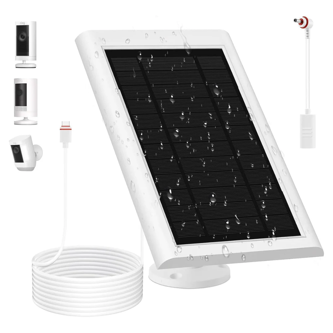 5W Solar Panel For 2nd Gen Ring Camera W/ 10ft Long Cable