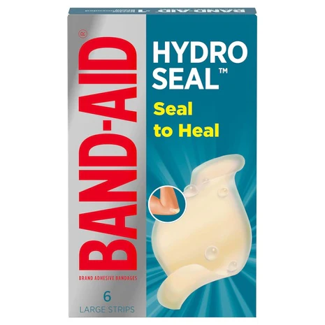 6 Large Band-Aid Hydro Seal Waterproof Gel Bandages