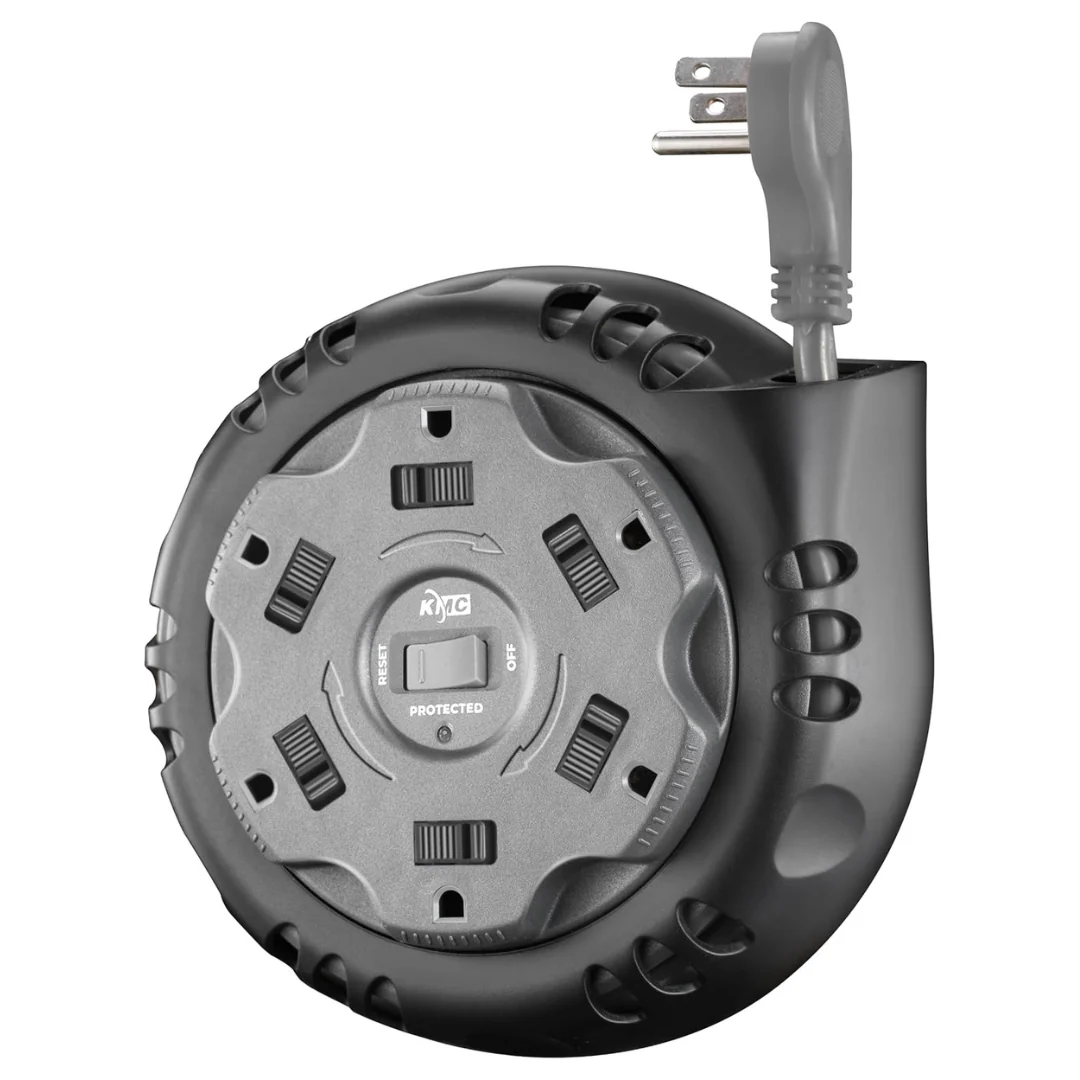 6-Outlet Twist Cord Reel Retractable Power Strip Surge Protector