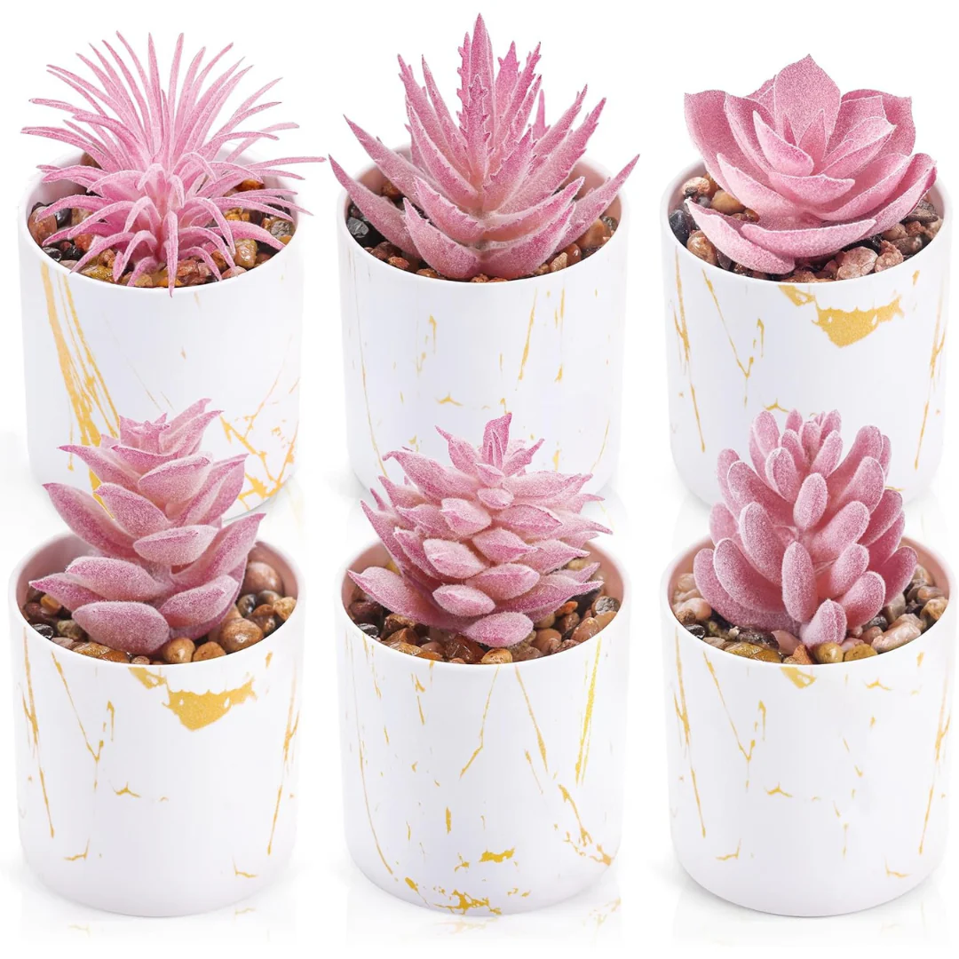 6 Pack Fake Succulents Plants