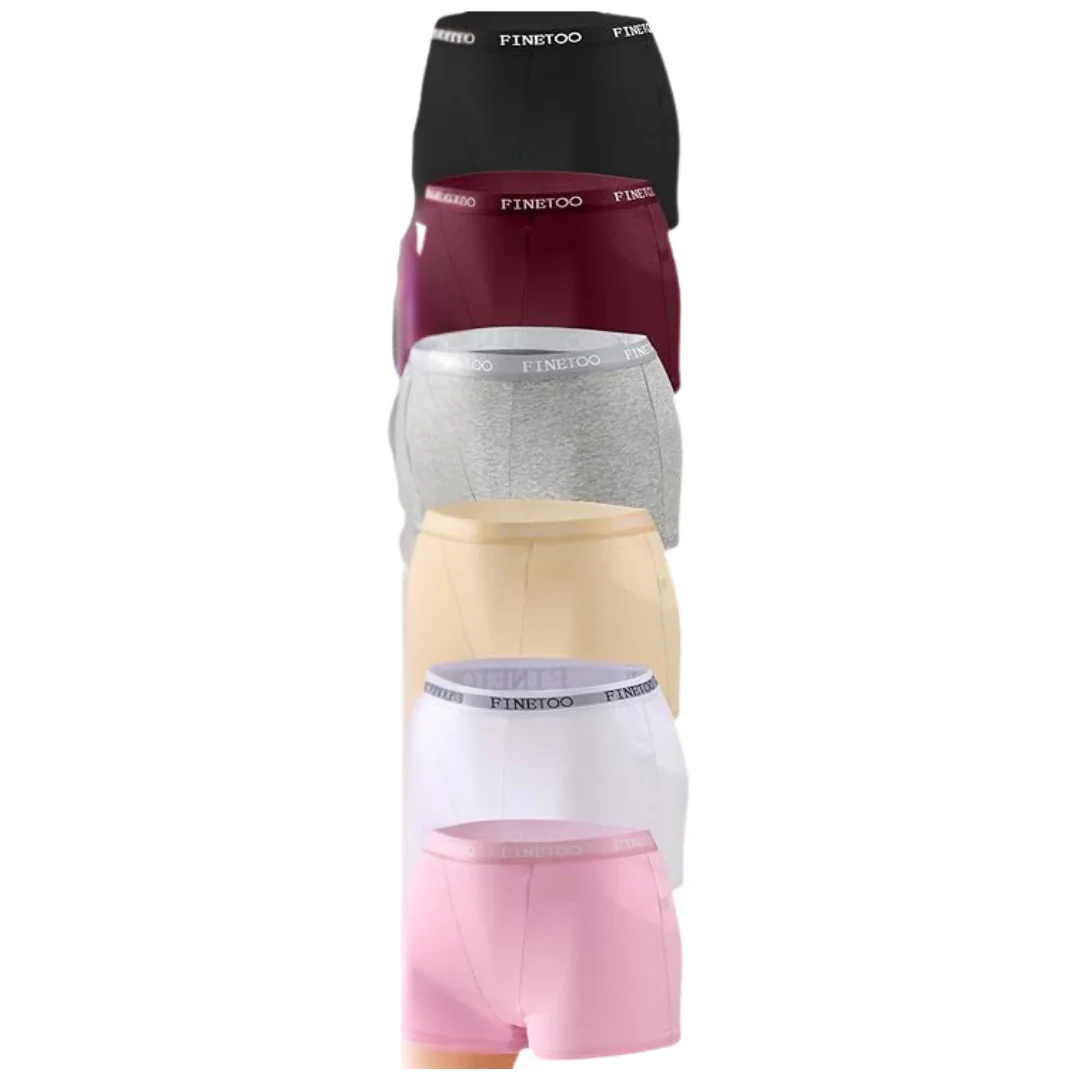 6-Pack Finetoo Women's Cotton Boy Shorts Underwear
