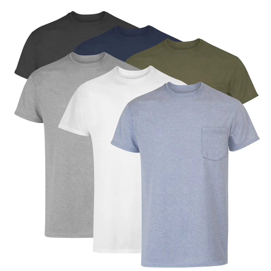 6-Pack Hanes Men's Cotton Moisture Wicking T-Shirts