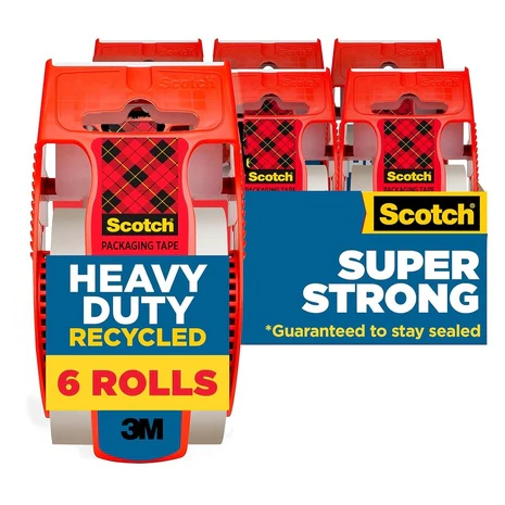 6 Scotch Heavy Duty Packaging Tape With Dispensers