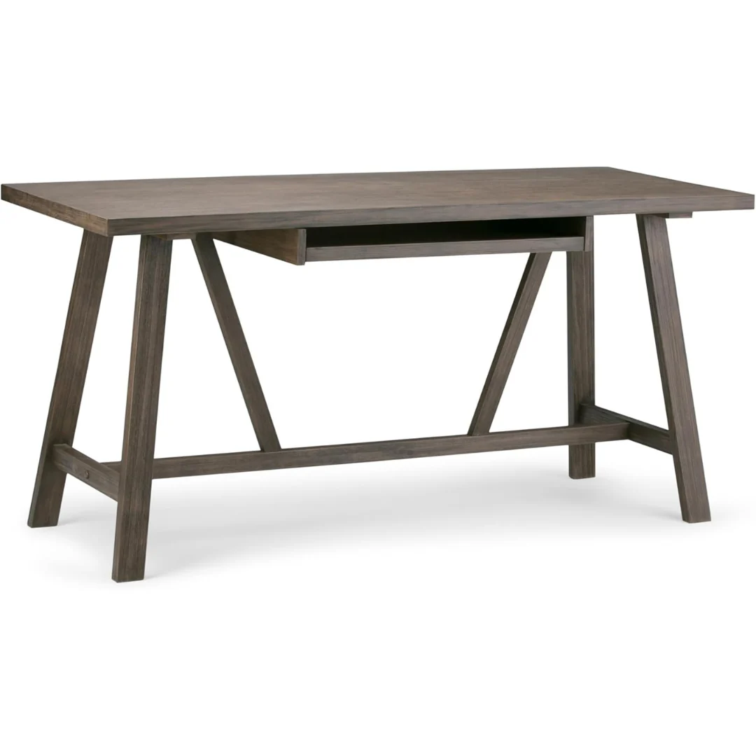 60" Dylan Solid Wood Industrial Writing Desk