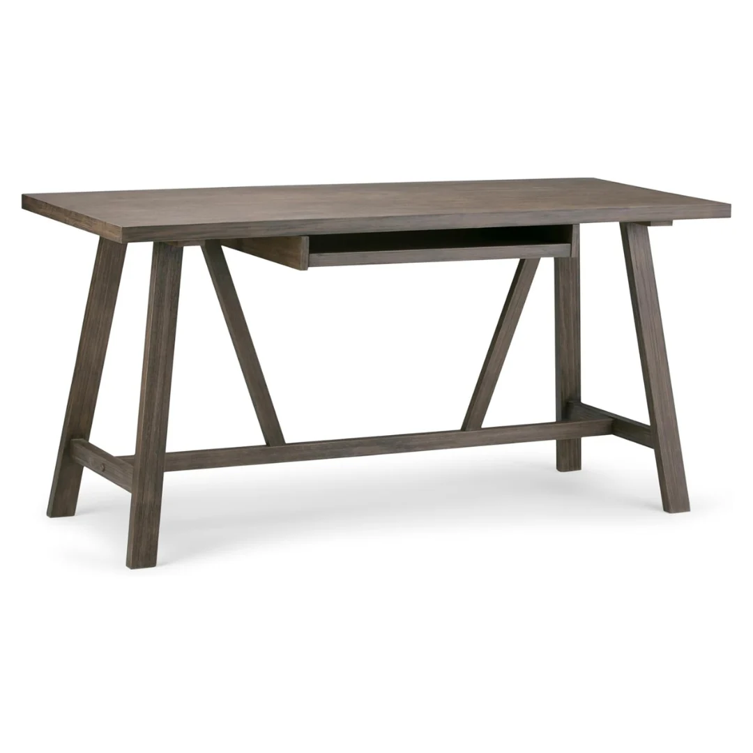 60" Dylan Solid Wood Industrial Writing Desk
