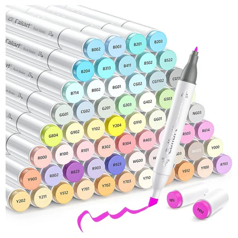 61 Caliart Dual Tip Pastel Markers Set