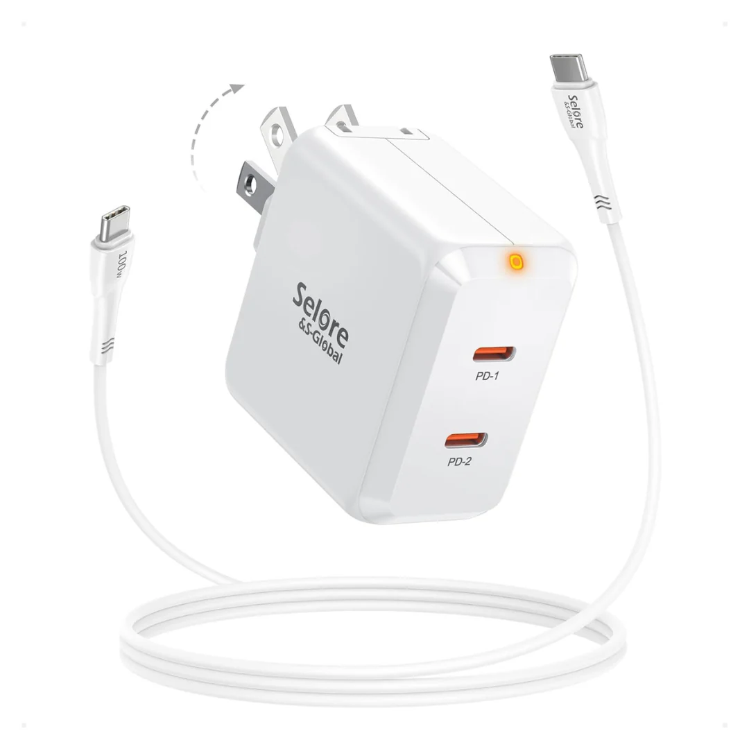 67W 2-Port GaN Fast USB-C Charger