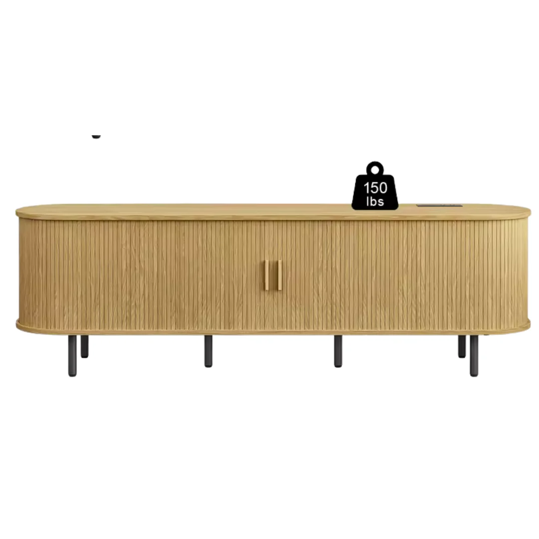 69" TV Stand With Power Outlet, Storage & Drawer
