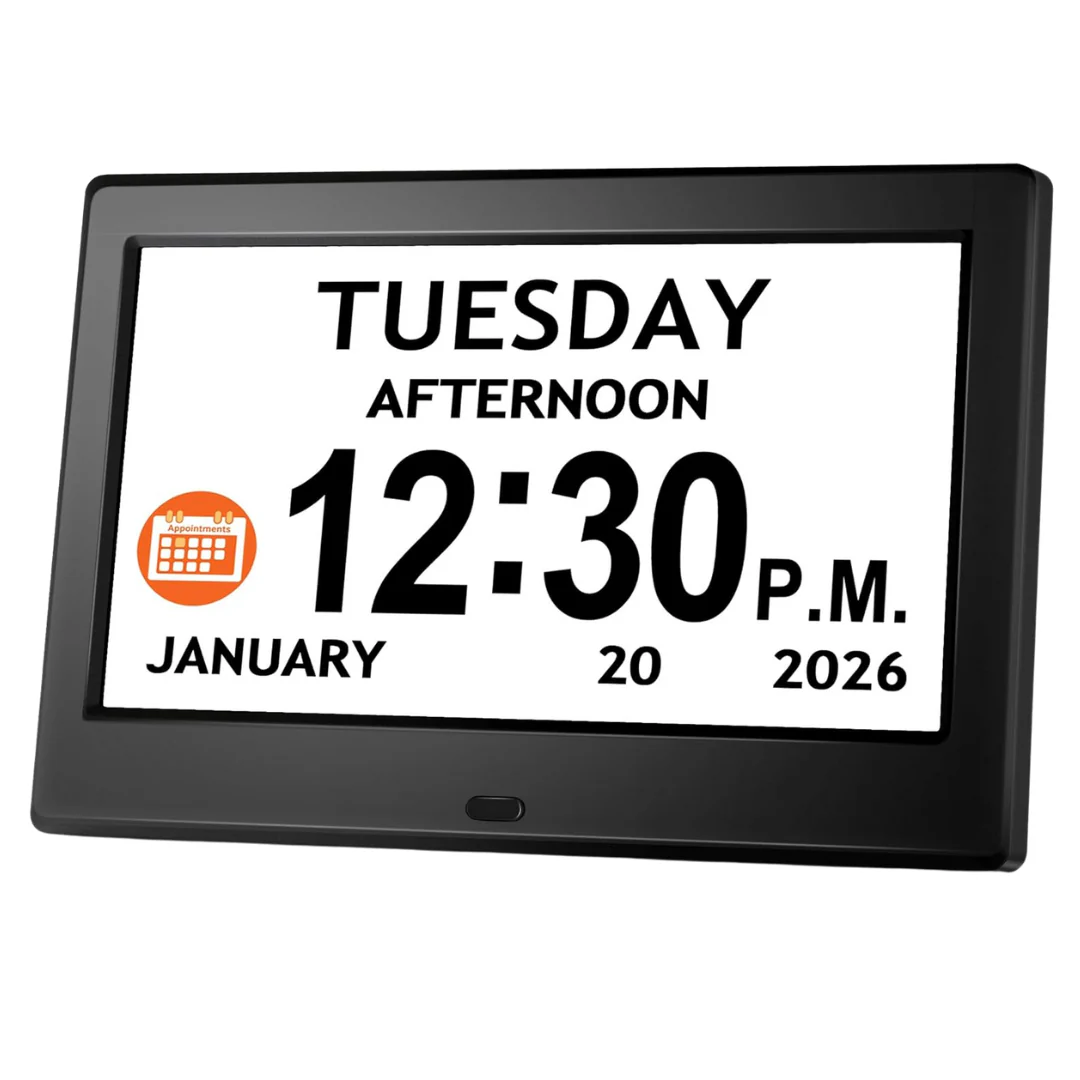 7" Digital Dementia Clock With Alarms And Reminders