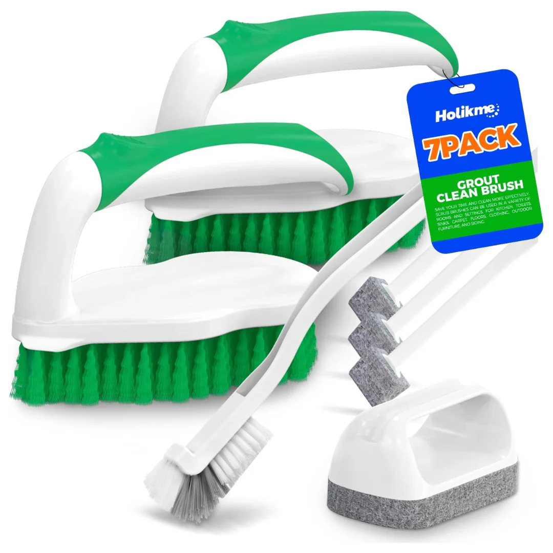 7-Pack Deep Cleaning Brush Set With Scraper Tip & Scouring Pads