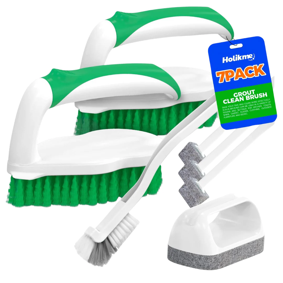 7-Pack Deep Cleaning Brush Set With Scraper Tip & Scouring Pads