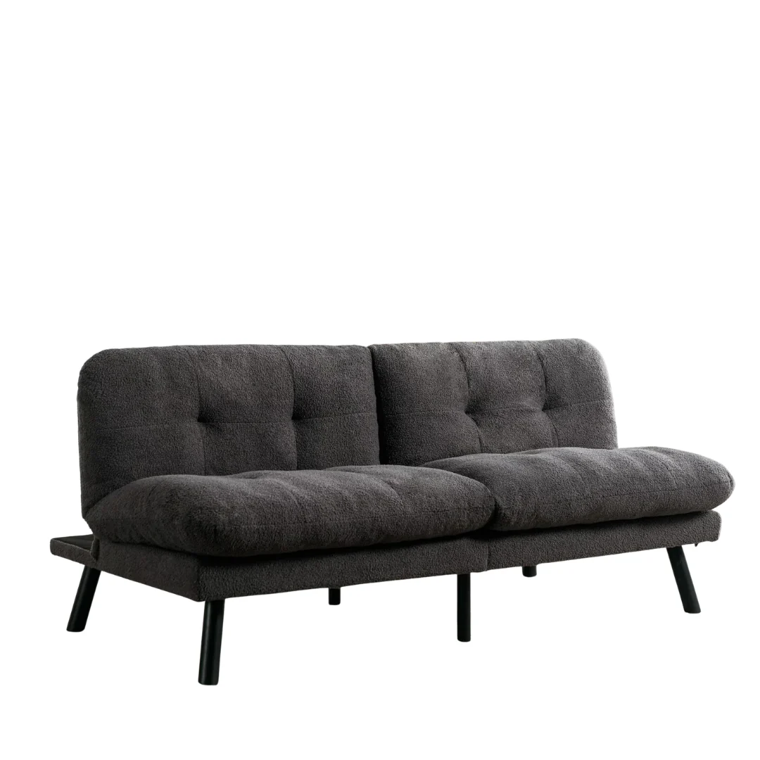 72" Mainstays Camden Cozy Futon W/ Charcoal Boucle Fabric