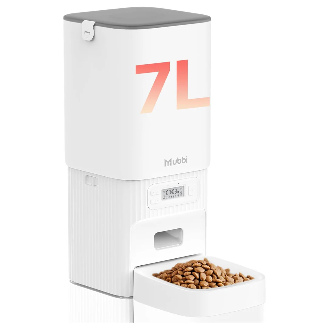 7L Large Capacity Automatic Pet Feeder With Desiccant Bag (White)