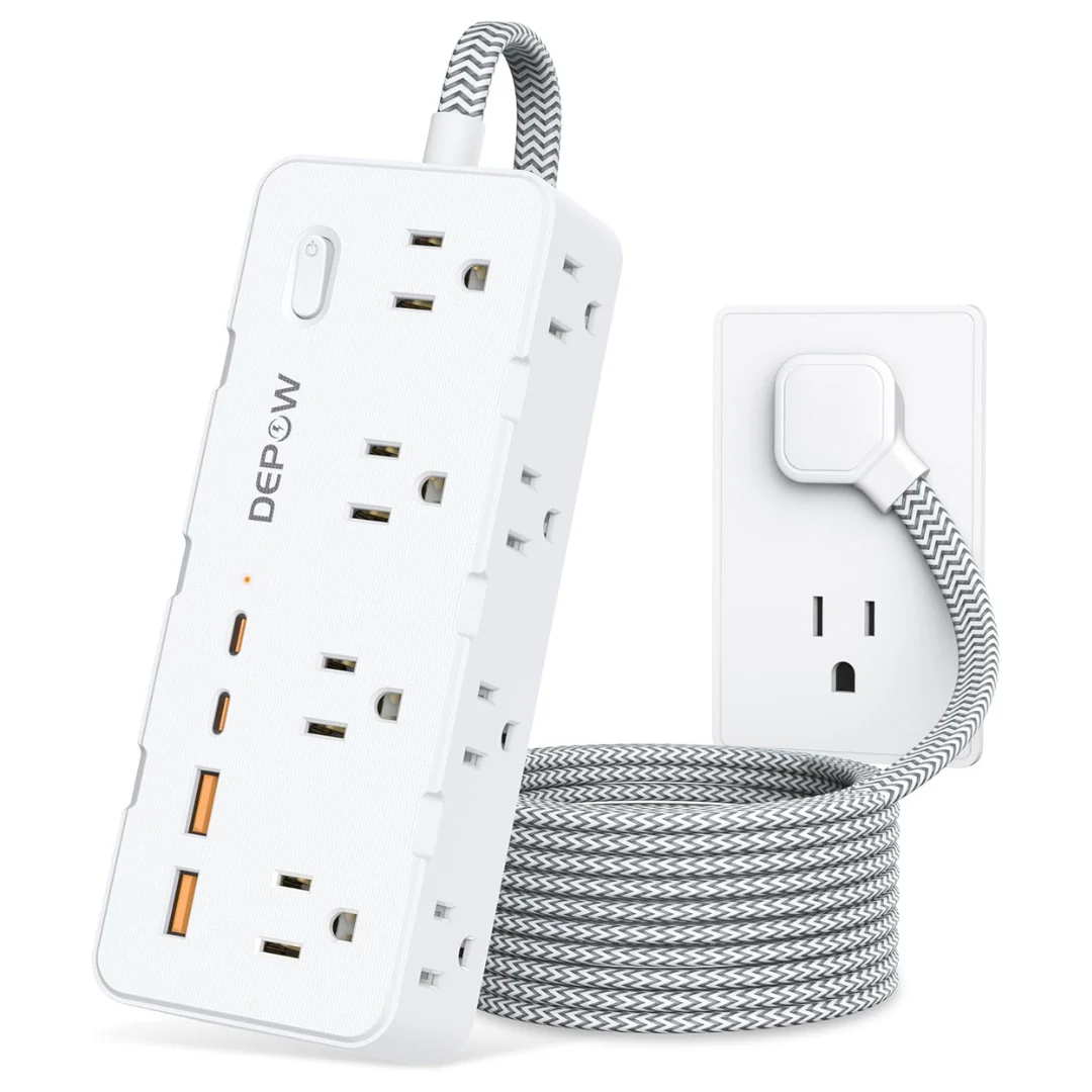 8-AC Outlets & 4-USB Ports 5-Ft Power Strip Surge Protector