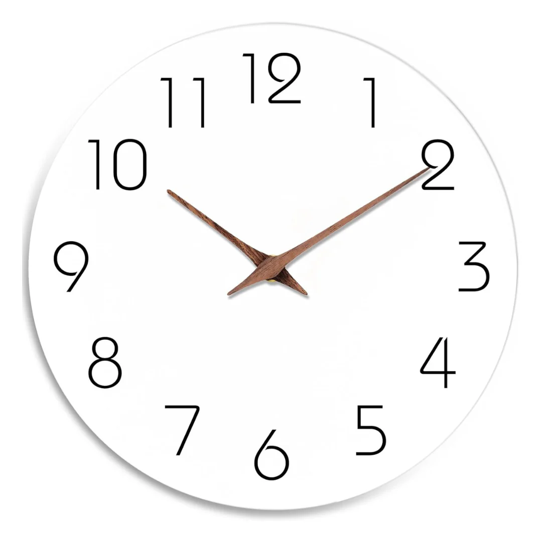 8" Mosewa Silent Minimalist Wooden Decorative Wall Clock