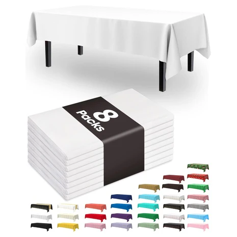 8 Plastic Rectangle Tablecloths