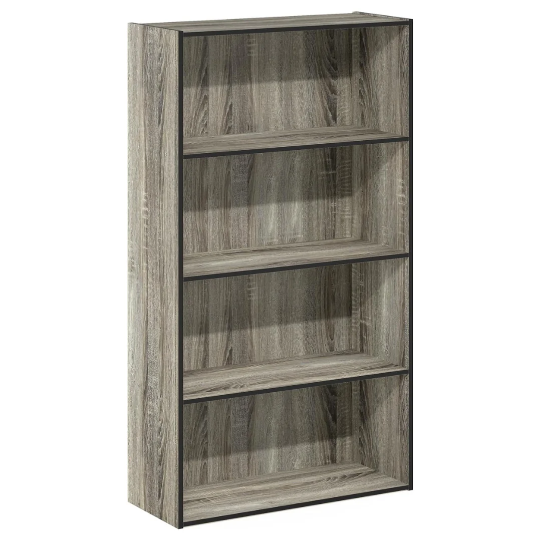 9.4" x 23.6" x 41.7" Furinno 4-Tier PASIR Open Bookshelf