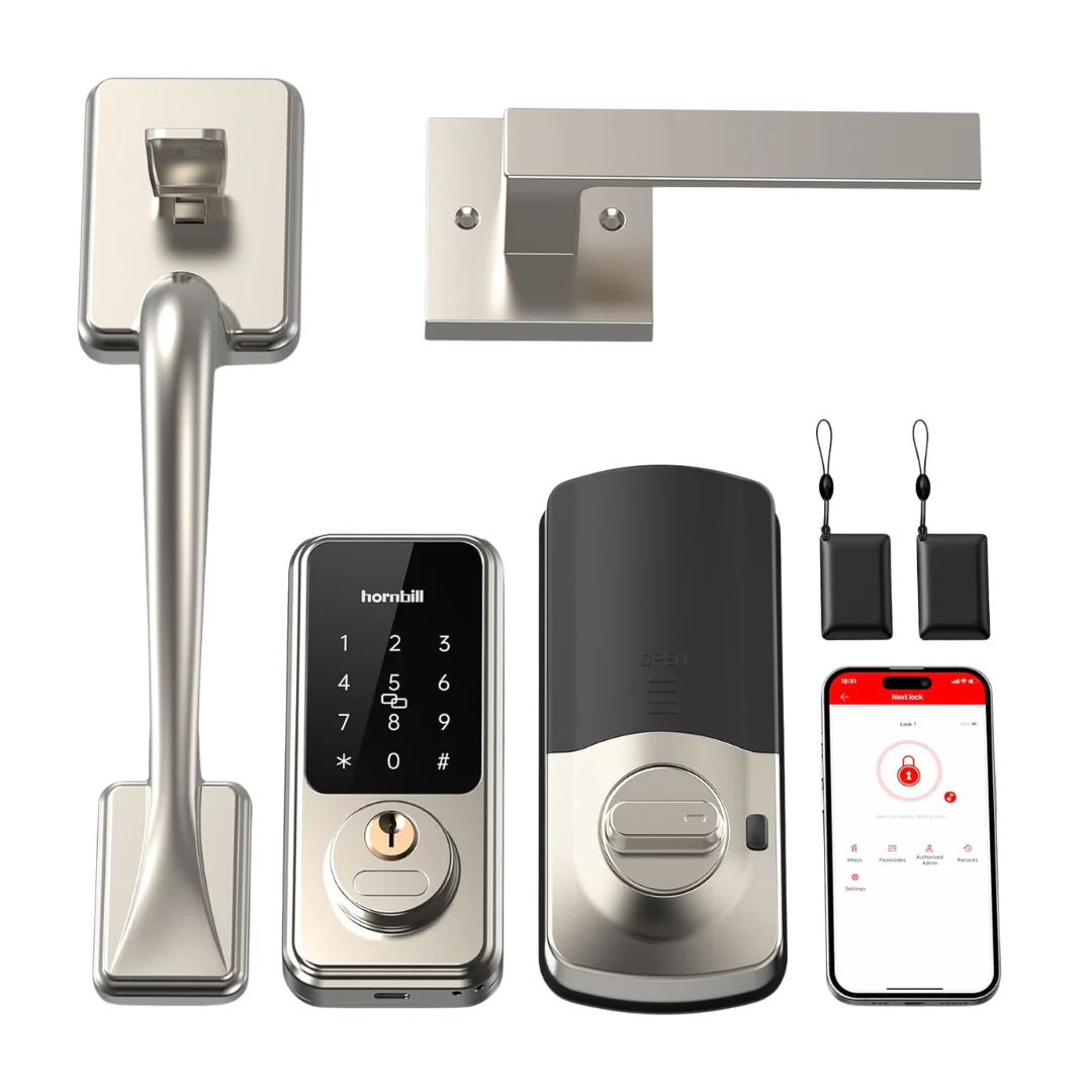 Alexa Smart Keypad Door Lock Set W/ APP/IC Card/Auto&One-Touch (2 Colors)