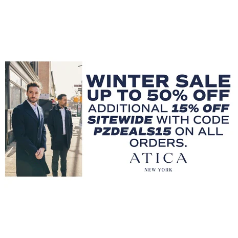 ATICA’s Premium Menswear Sale Drops to As Low As 65% Off with Exclusive PzDeals Code!