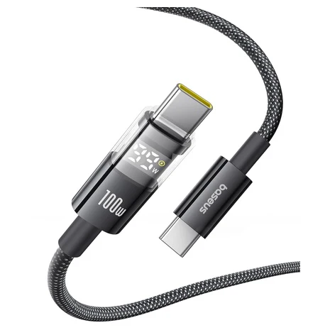 Baseus 100W 6.6Ft USB-C Cable with LED Display