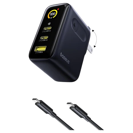 Baseus Picogo 100W USB-C Charger with Smart Display & Touch Control