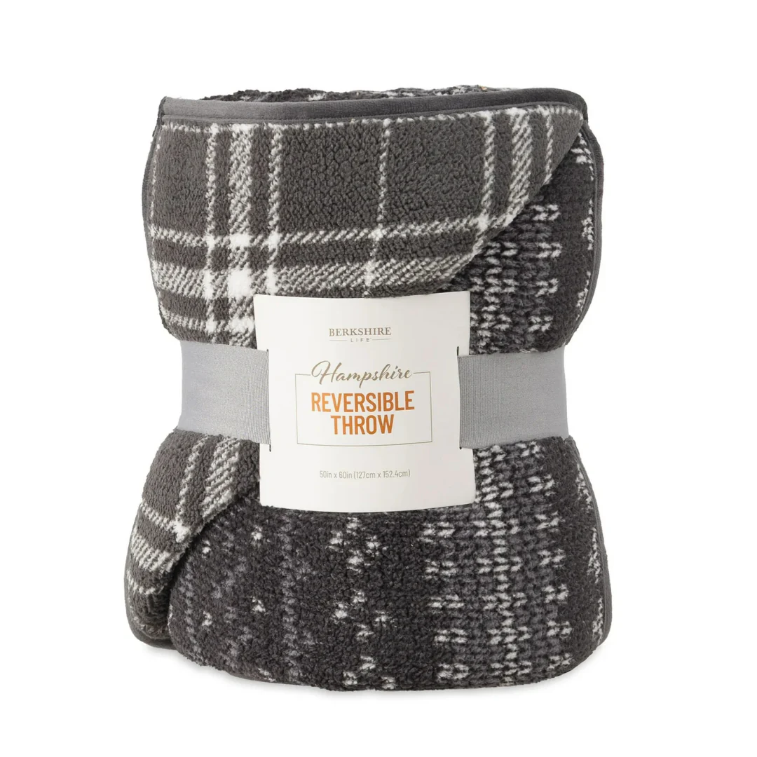 Berkshire Life Reversible Printed Soft Throw Blanket (2 Colors)