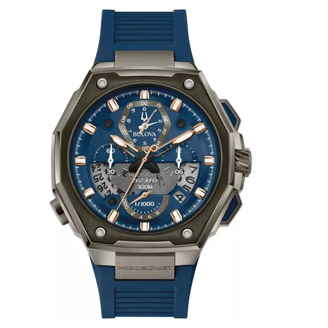 Bulova Men's Chronograph Precisionist X Blue EPDM Rubber Strap Watch