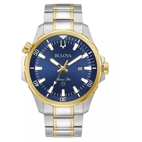 Bulova Men's Marine Star Two Tone Stainless Steel Bracelet Watch