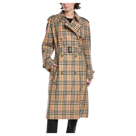 Burberry Women's Check Trench Coat