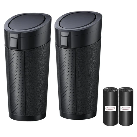 2 Car Trash Cans with Lids