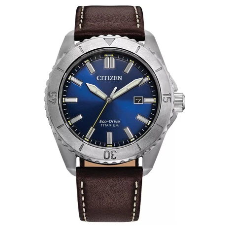 Citizen Eco-Drive Men's Brycen Brown Leather Strap Watch