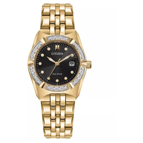 Citizen Eco Drive Women's Corso Diamond Gold Tone Stainless Steel Bracelet Watch