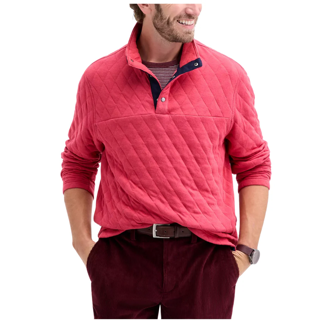 Club Room Men's Quilted Snap Mock Neck Sweater