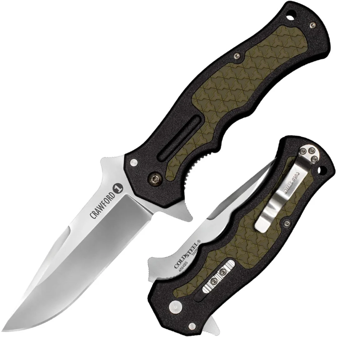 Cold Steel Crawford Model 1 3.5" 4034SS Clip Point Blade Folding Knife