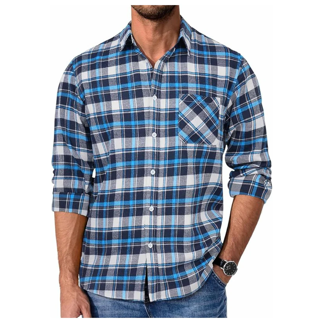 Coofandy Men's Long Sleeve Casual Western Flannel Shirts