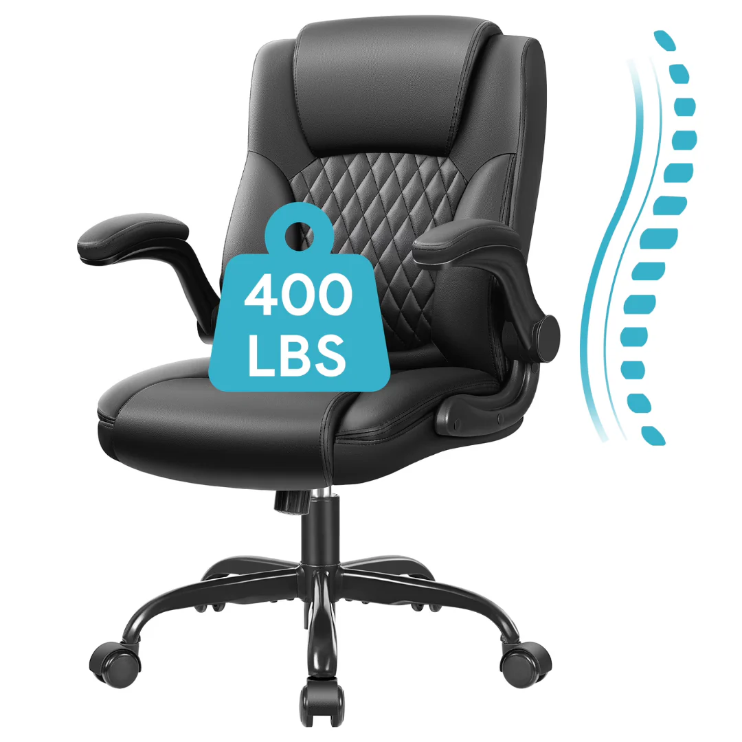 CoolHut High Back Executive Leather Office Chair (Black)